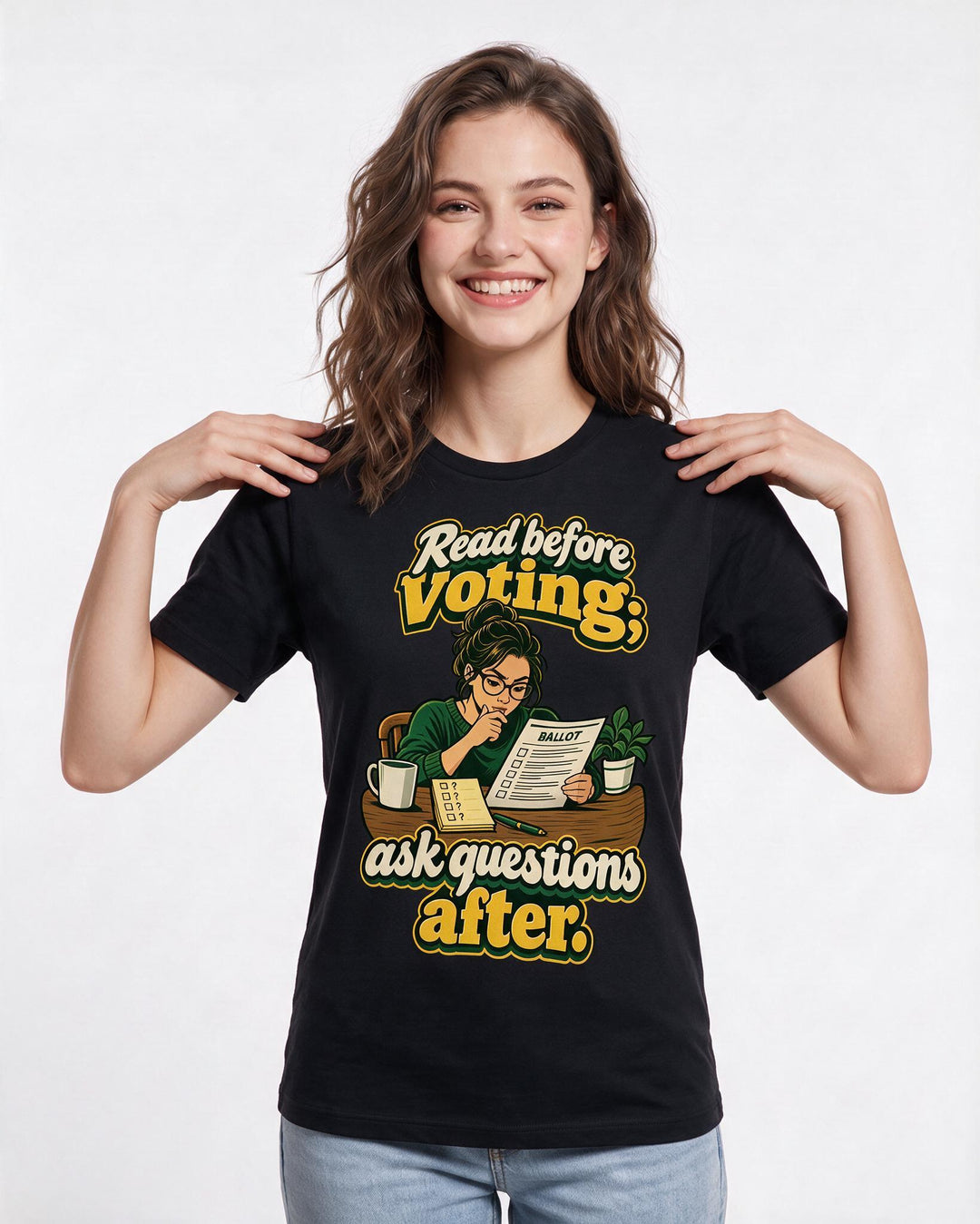 Political Statement Black T-Shirt for Women – Everyday Expression Graphic Tee product image 1