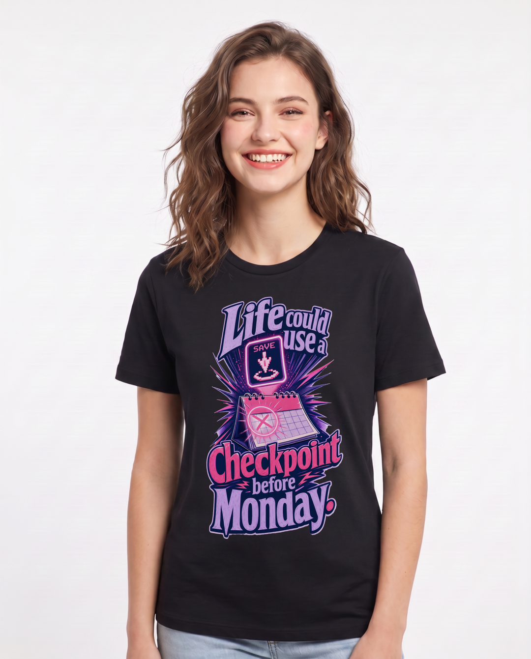 Gaming Black T-Shirt for Women – Game Night Graphic Tee product image 3