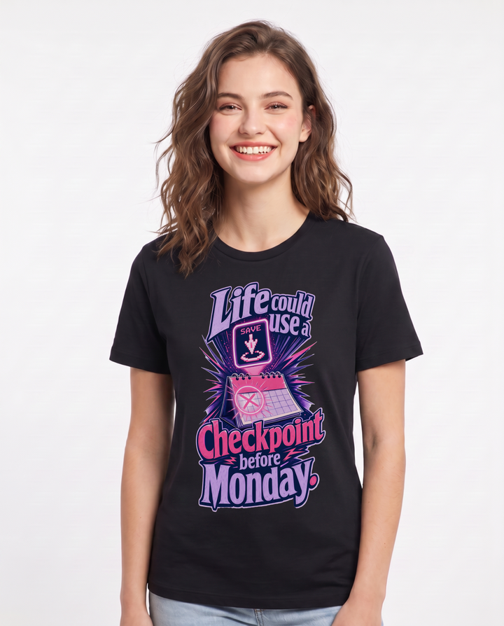 Gaming Black T-Shirt for Women – Game Night Graphic Tee product image 3