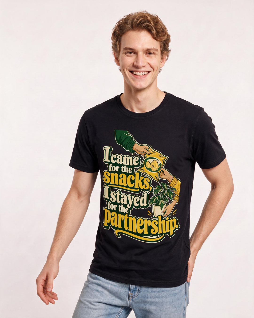 Couples Black T-Shirt for Men – Everyday Expression Graphic Tee product image 1