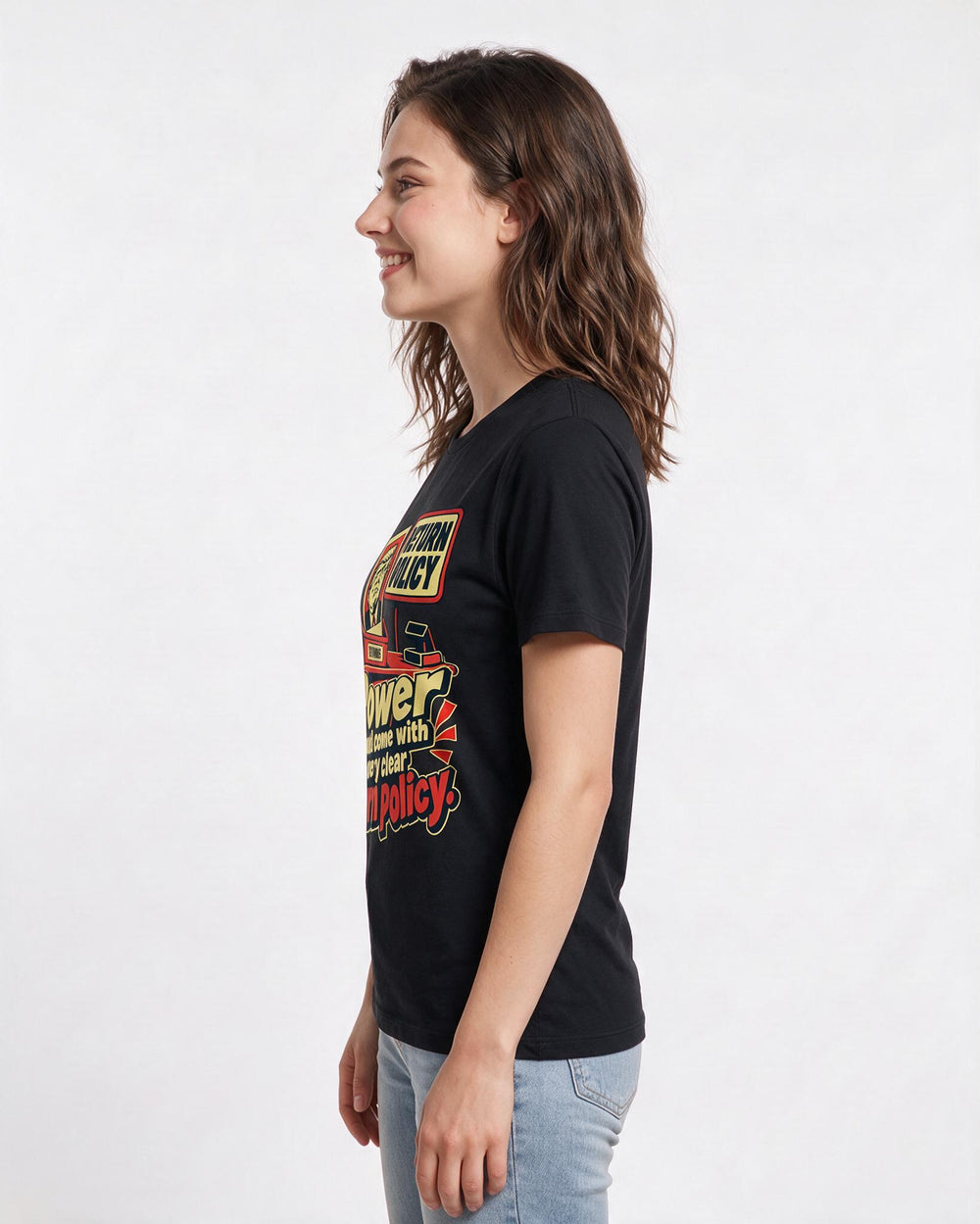 Political Statement Black T-Shirt for Women – Everyday Expression Graphic Tee product image 2