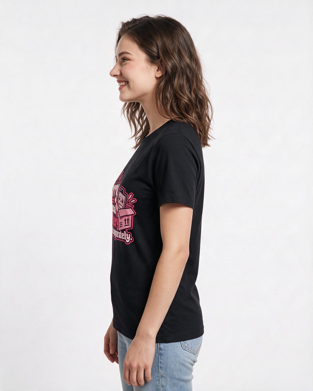 Meme Black T-Shirt for Women – Everyday Expression Graphic Tee product image 2