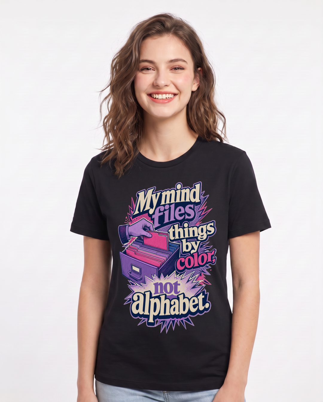 Neurodiversity Black T-Shirt for Women – Everyday Expression Graphic Tee product image 3