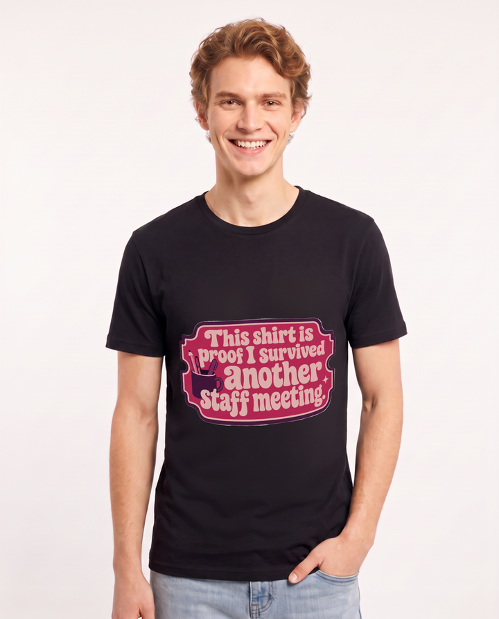 Teacher Gift Men's Black T-Shirt - This shirt is proof I survived product image 1