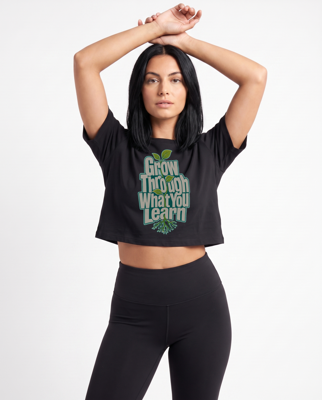 Grow Through What You Learn Crop Top mockup 1