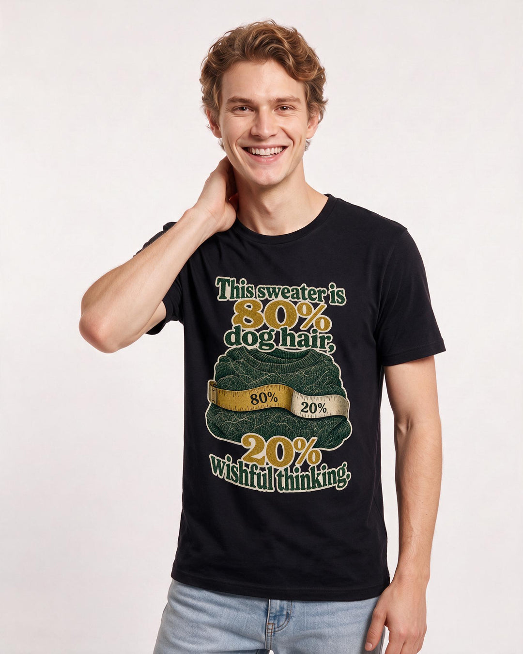 Cat Lover Black T-Shirt for Men – Everyday Expression Graphic Tee product image 1