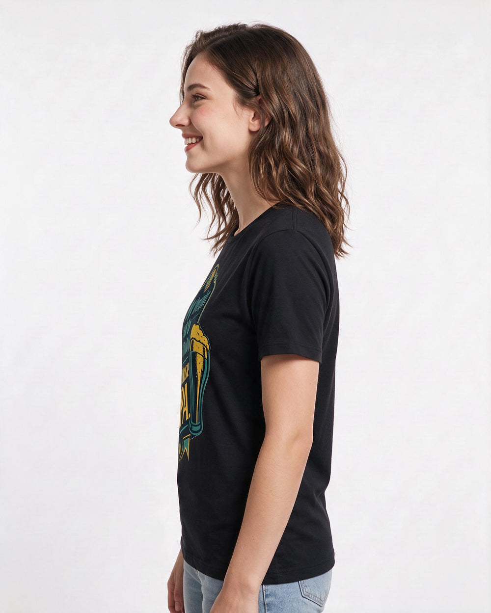 Funny Beer Women's Black T-Shirt - My therapist said to find a hobby. product image 2