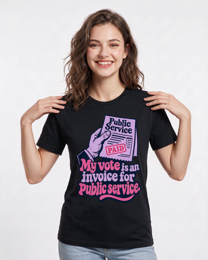 Political Statement Black T-Shirt for Women – Everyday Expression Graphic Tee product image 1
