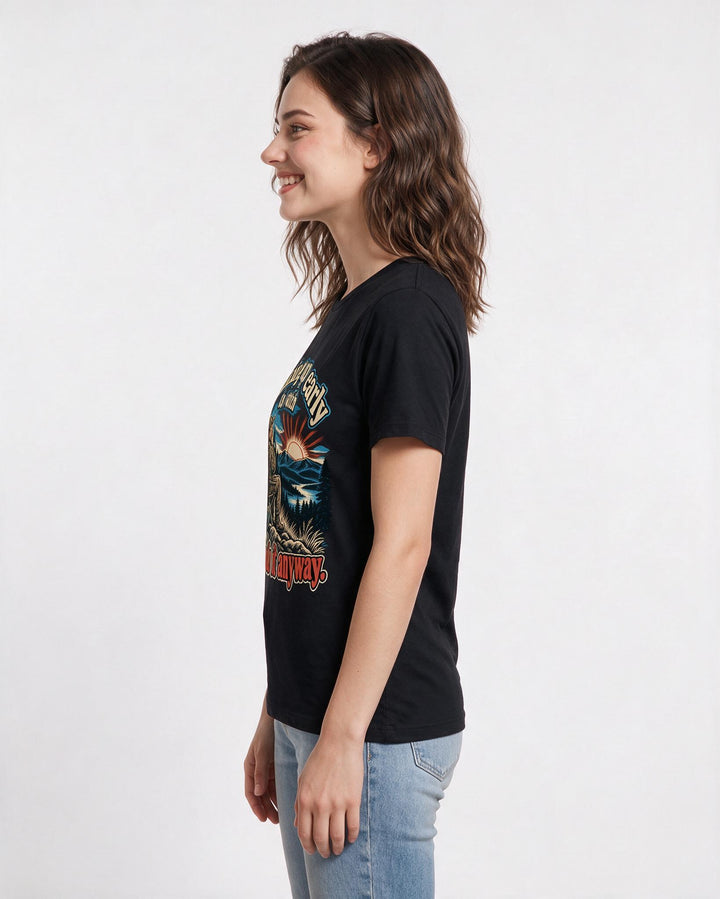 Hunting Black T-Shirt for Women – Everyday Expression Graphic Tee product image 2