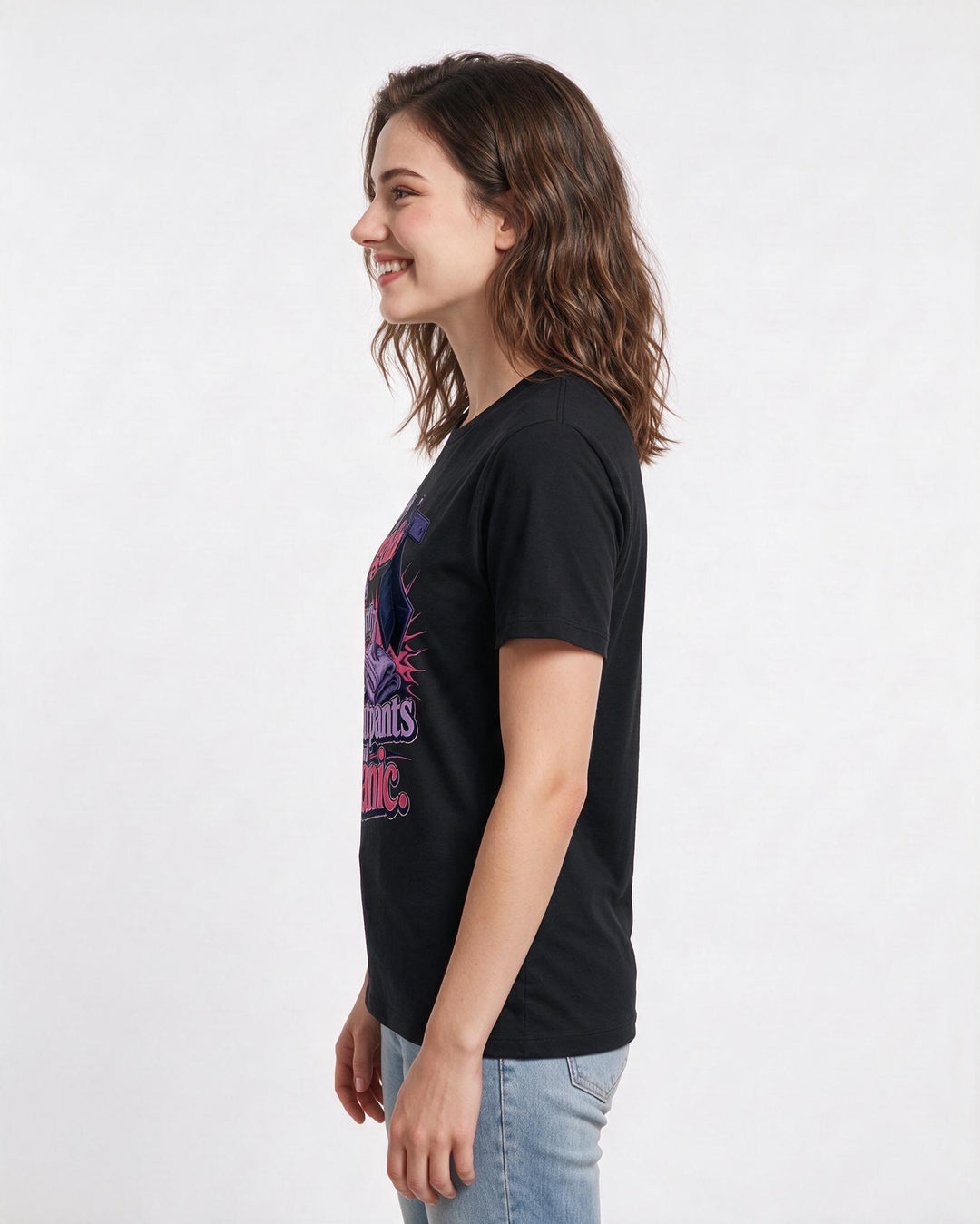 Graduation Women's Black T-Shirt – My regalia was mostly sweatpants and product image 2