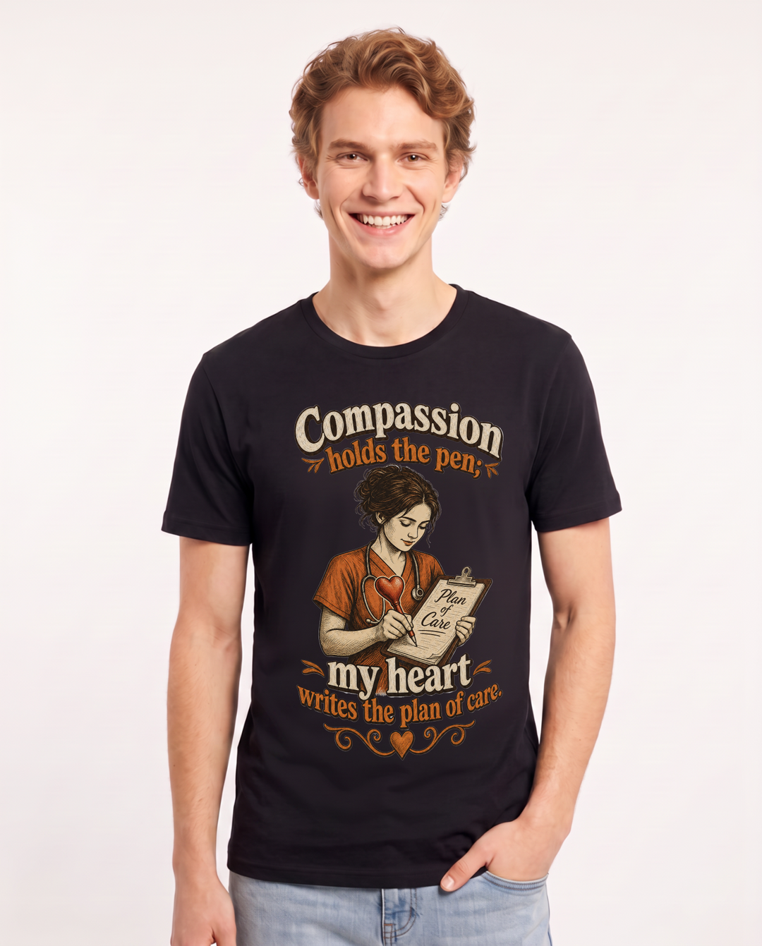 Nurse Black T-Shirt for Men – Nursing Life Graphic Tee product image 1