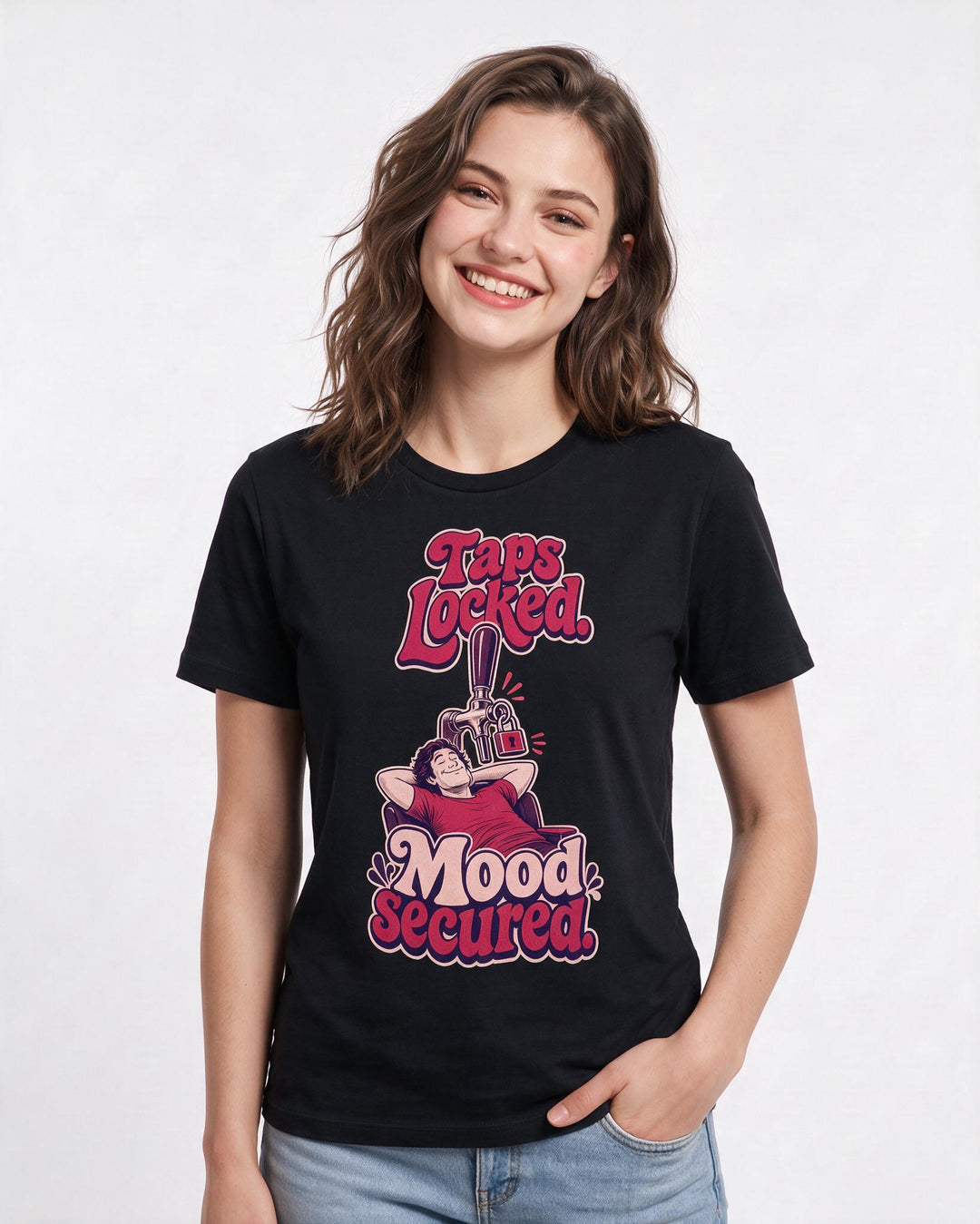 Beer Black T-Shirt for Women – Everyday Expression Graphic Tee product image 3