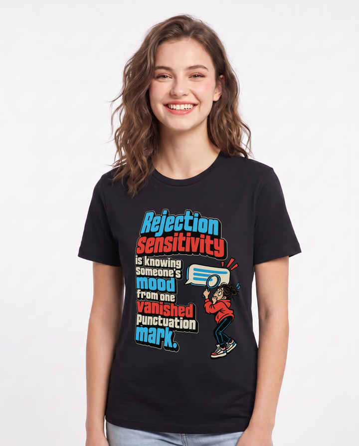 Neurodiversity Black T-Shirt for Women – Everyday Expression Graphic Tee product image 3