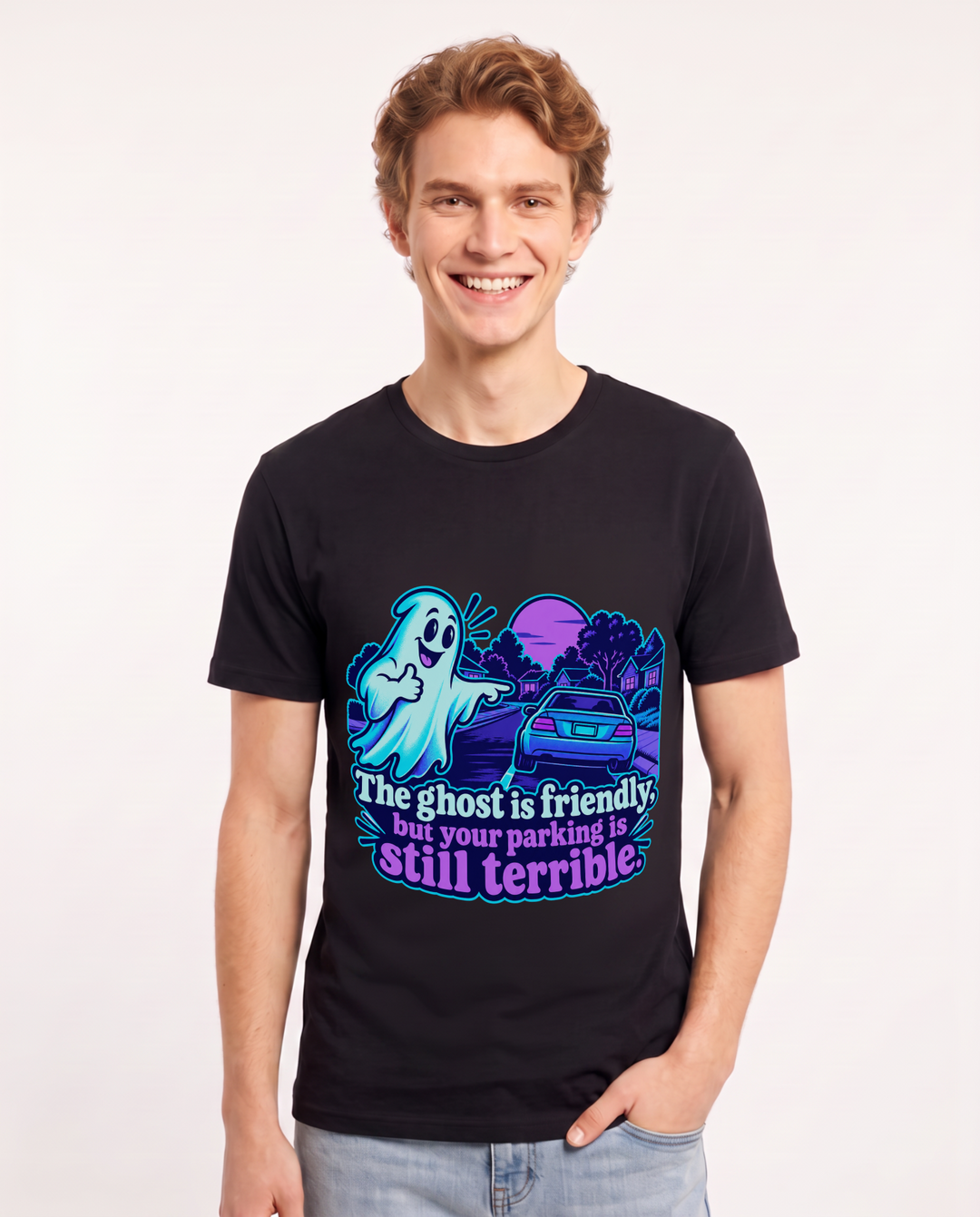 Halloween Black T-Shirt for Men – Halloween Theme Graphic Tee product image 3