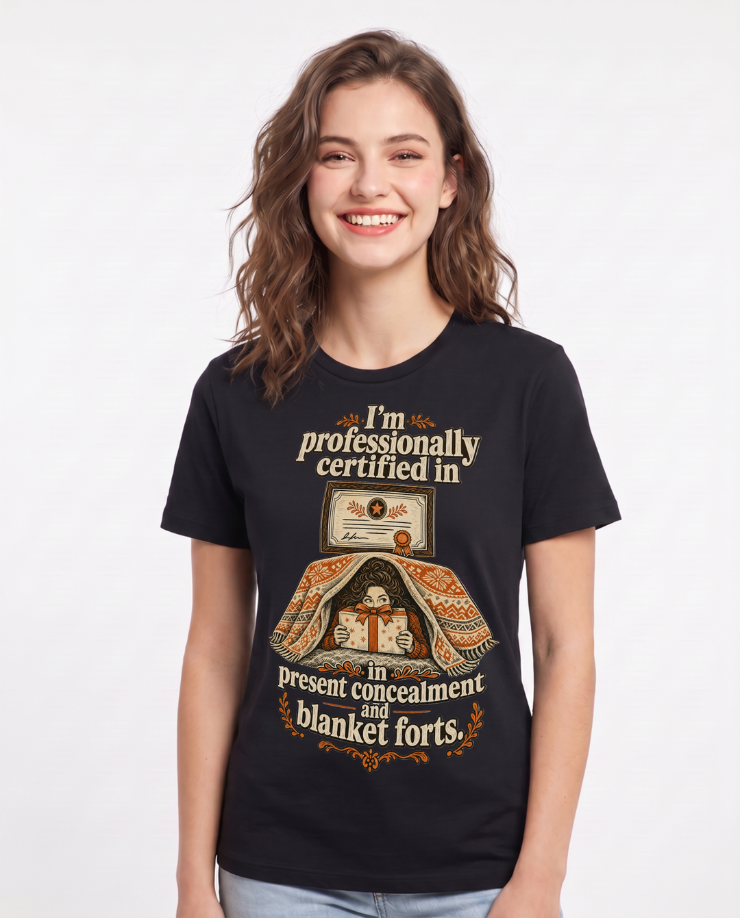 Christmas Black T-Shirt for Women – Holiday Theme Graphic Tee product image 3
