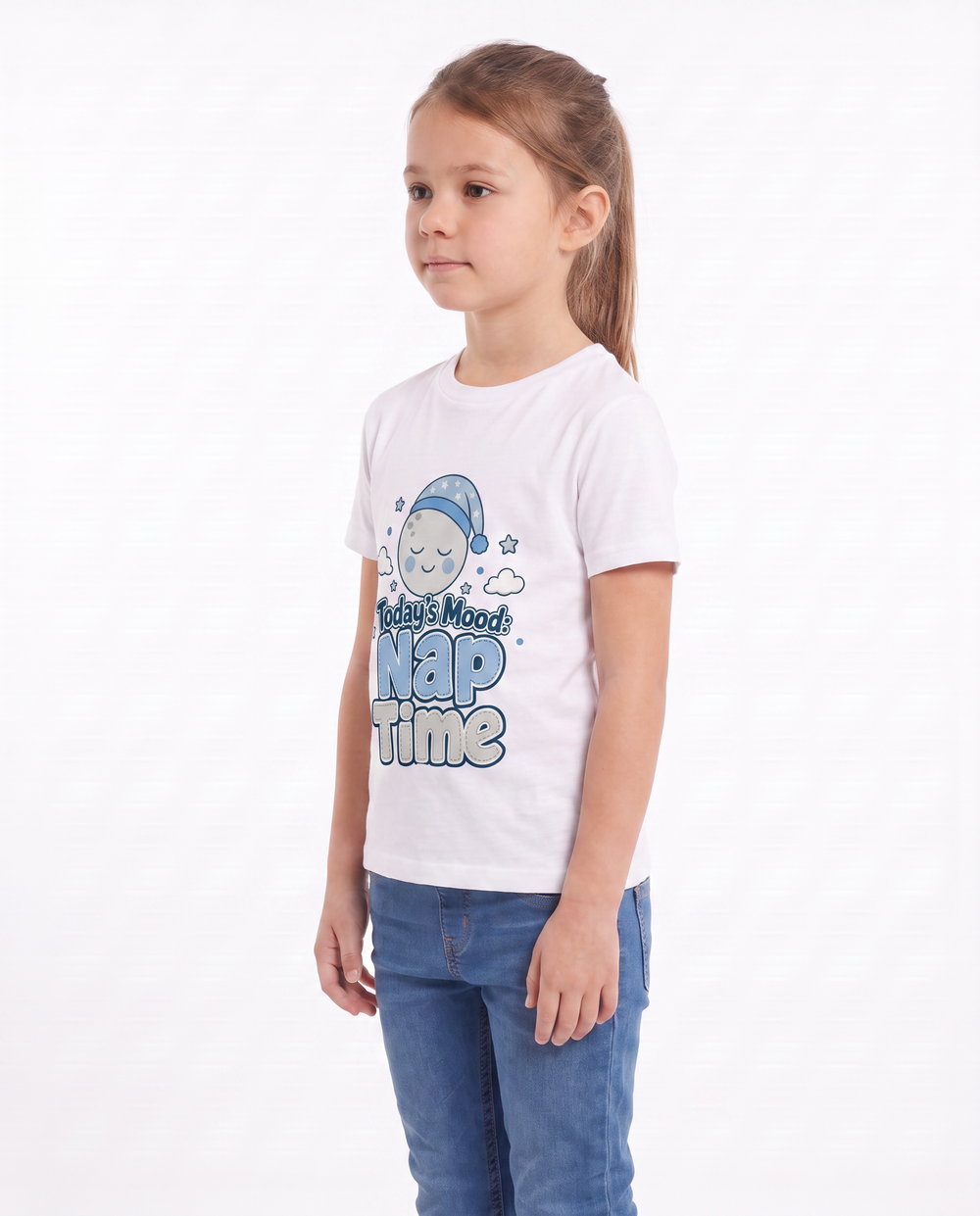 Today's Mood: Nap Time White T-Shirt mockup 2