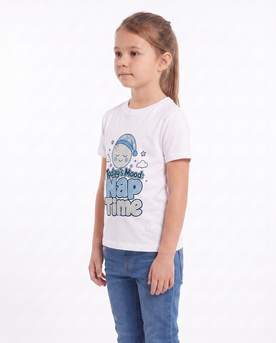 Today's Mood: Nap Time White T-Shirt mockup 2