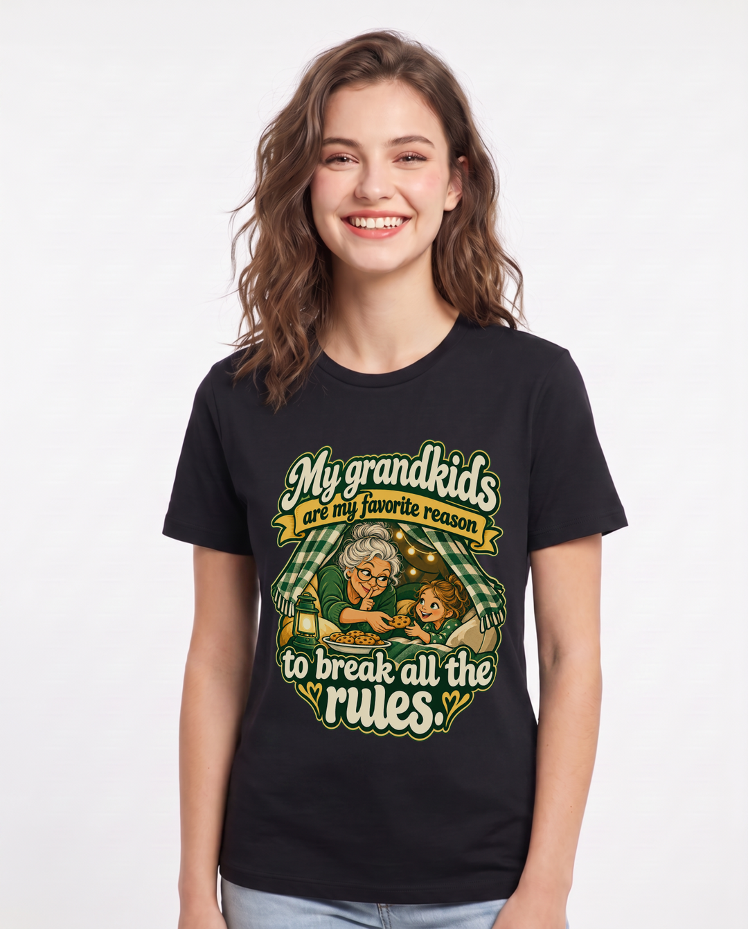 Grandparent Black T-Shirt for Women – Everyday Expression Graphic Tee product image 3