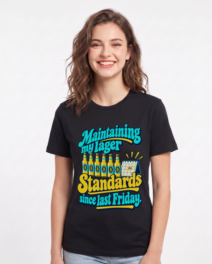 Beer Black T-Shirt for Women – Everyday Expression Graphic Tee product image 3
