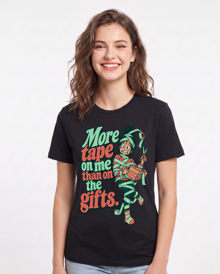 Christmas Black T-Shirt for Women – Holiday Theme Graphic Tee product image 3