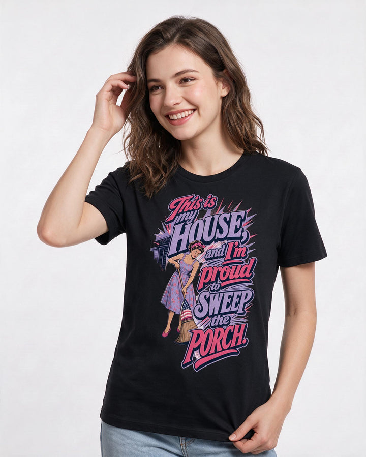 Patriotic Black T-Shirt for Women – Everyday Expression Graphic Tee product image 3