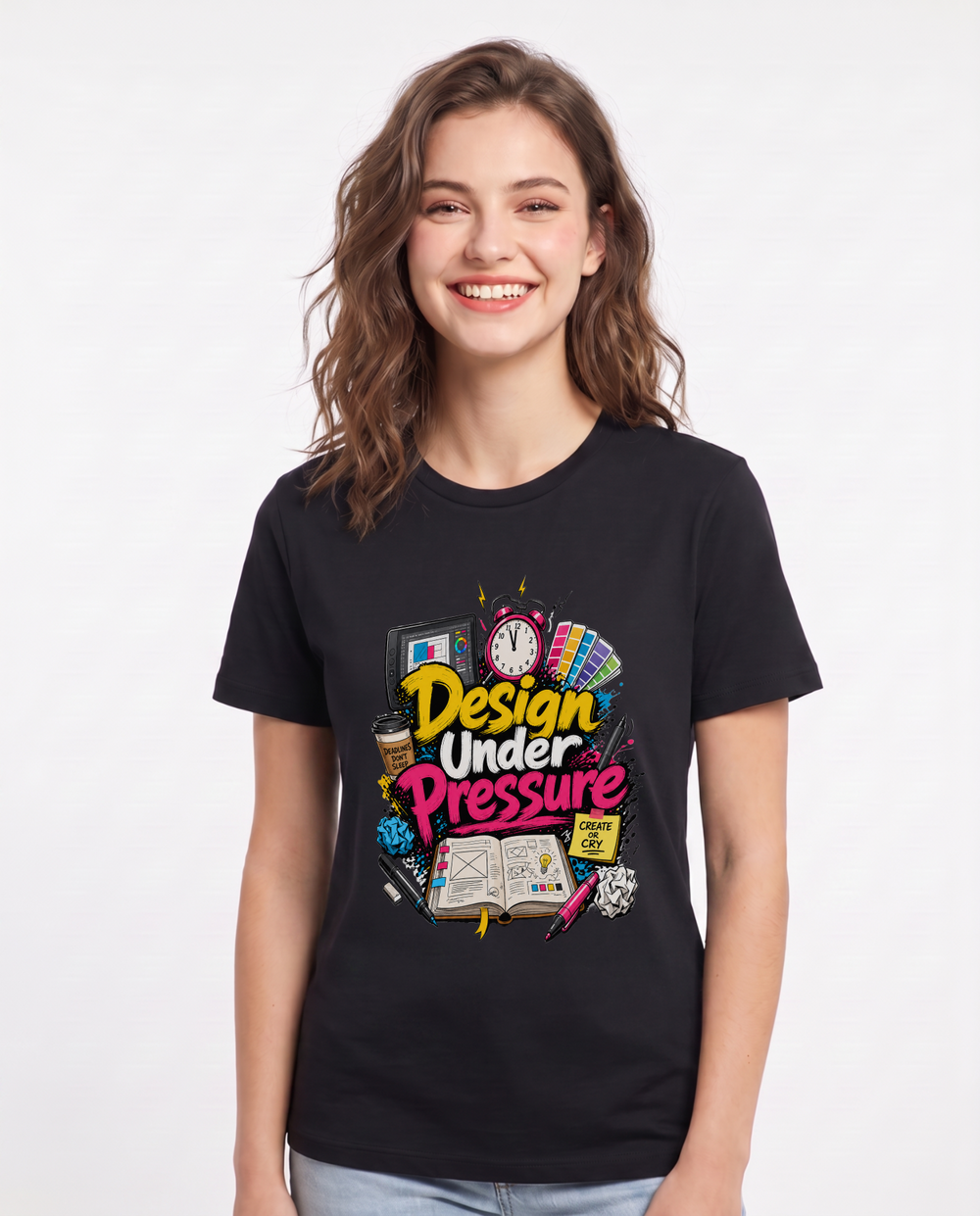Design Under Pressure Women's Black T-Shirt product image 2
