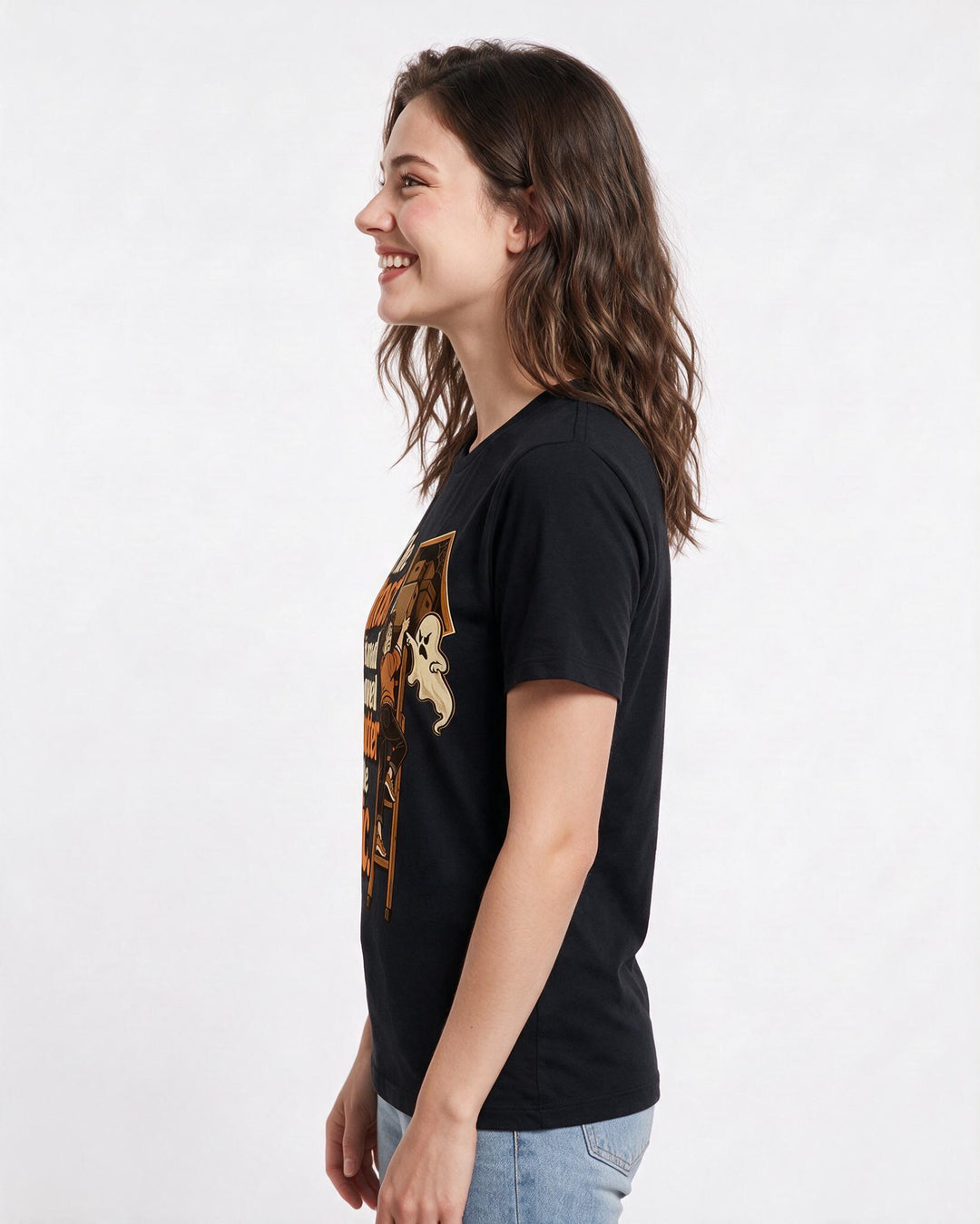 Halloween Black T-Shirt for Women – Halloween Theme Graphic Tee product image 2