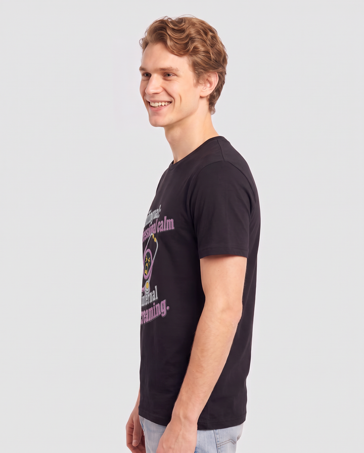 I'm bilingual: professional calm and internal screaming. Men's Black T-Shirt product image 3