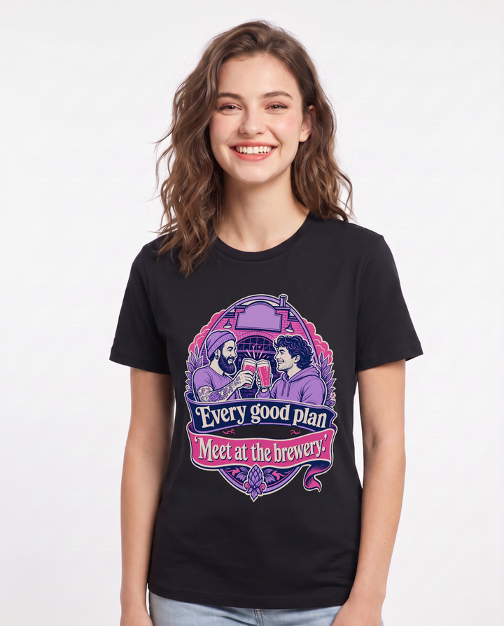 Beer Black T-Shirt for Women – Everyday Expression Graphic Tee product image 3