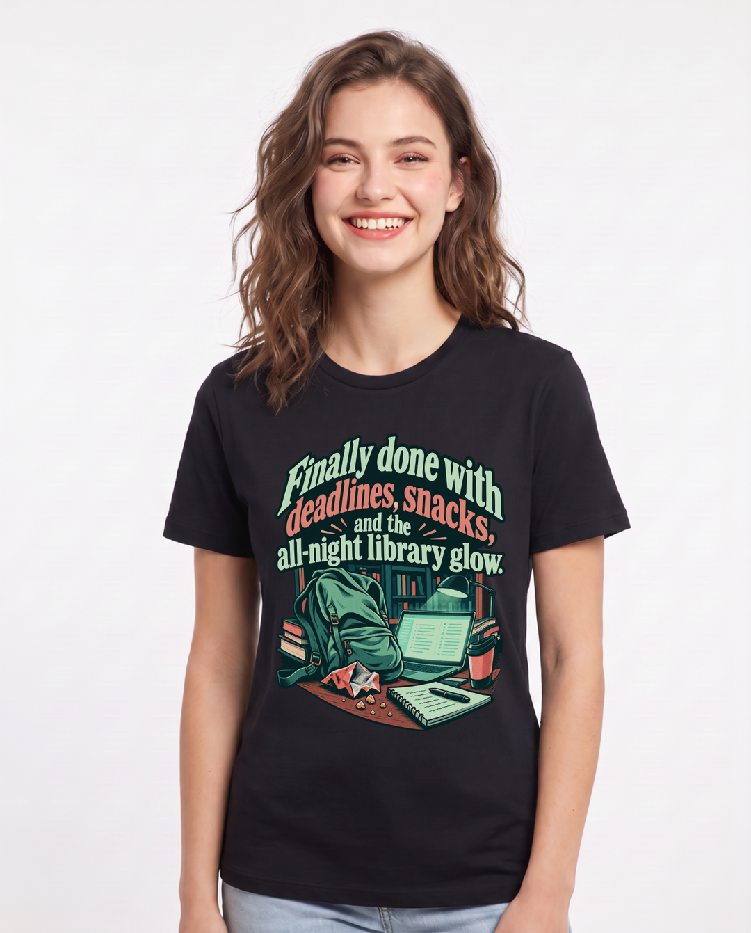 Graduation Black T-Shirt for Women – Everyday Expression Graphic Tee product image 3