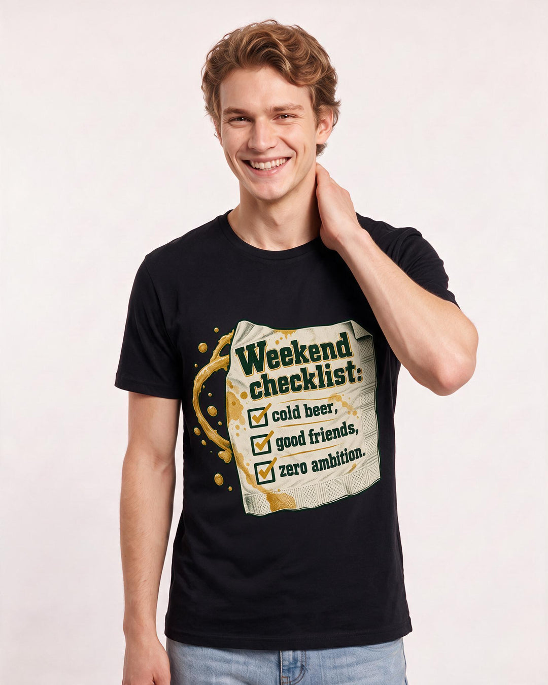 Beer Black T-Shirt for Men – Everyday Expression Graphic Tee product image 1