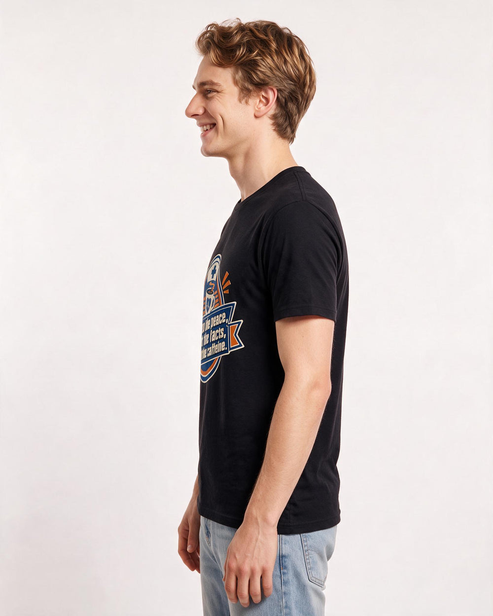Nurse Gift Men's Black T-Shirt - I keep the peace, chart the facts, product image 2