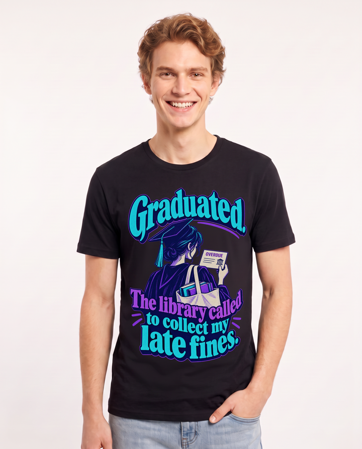 Graduation Black T-Shirt for Men – Everyday Expression Graphic Tee product image 3