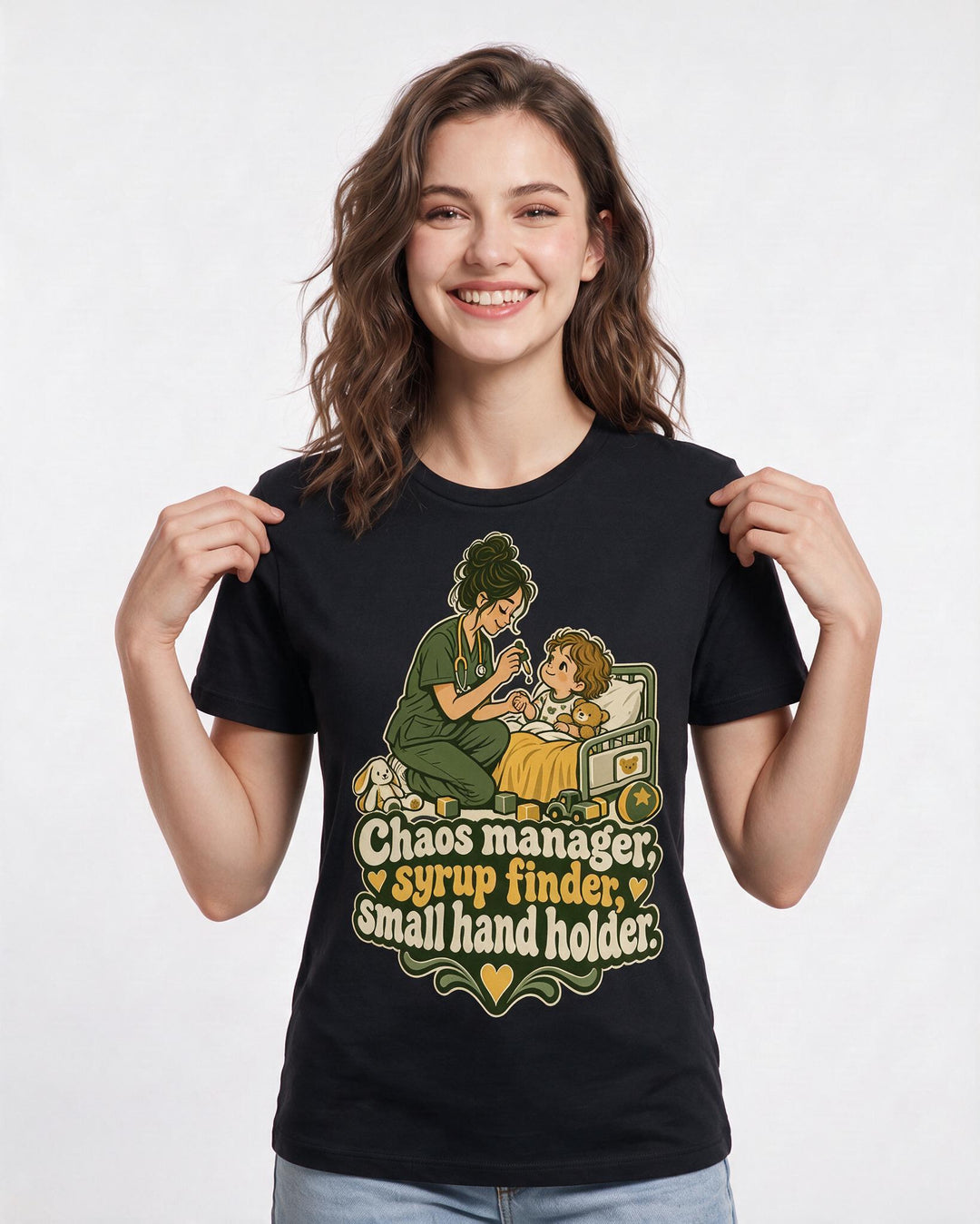 Nurse Black T-Shirt for Women – Nursing Life Graphic Tee product image 1
