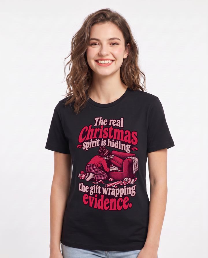 Christmas Black T-Shirt for Women – Holiday Theme Graphic Tee product image 3