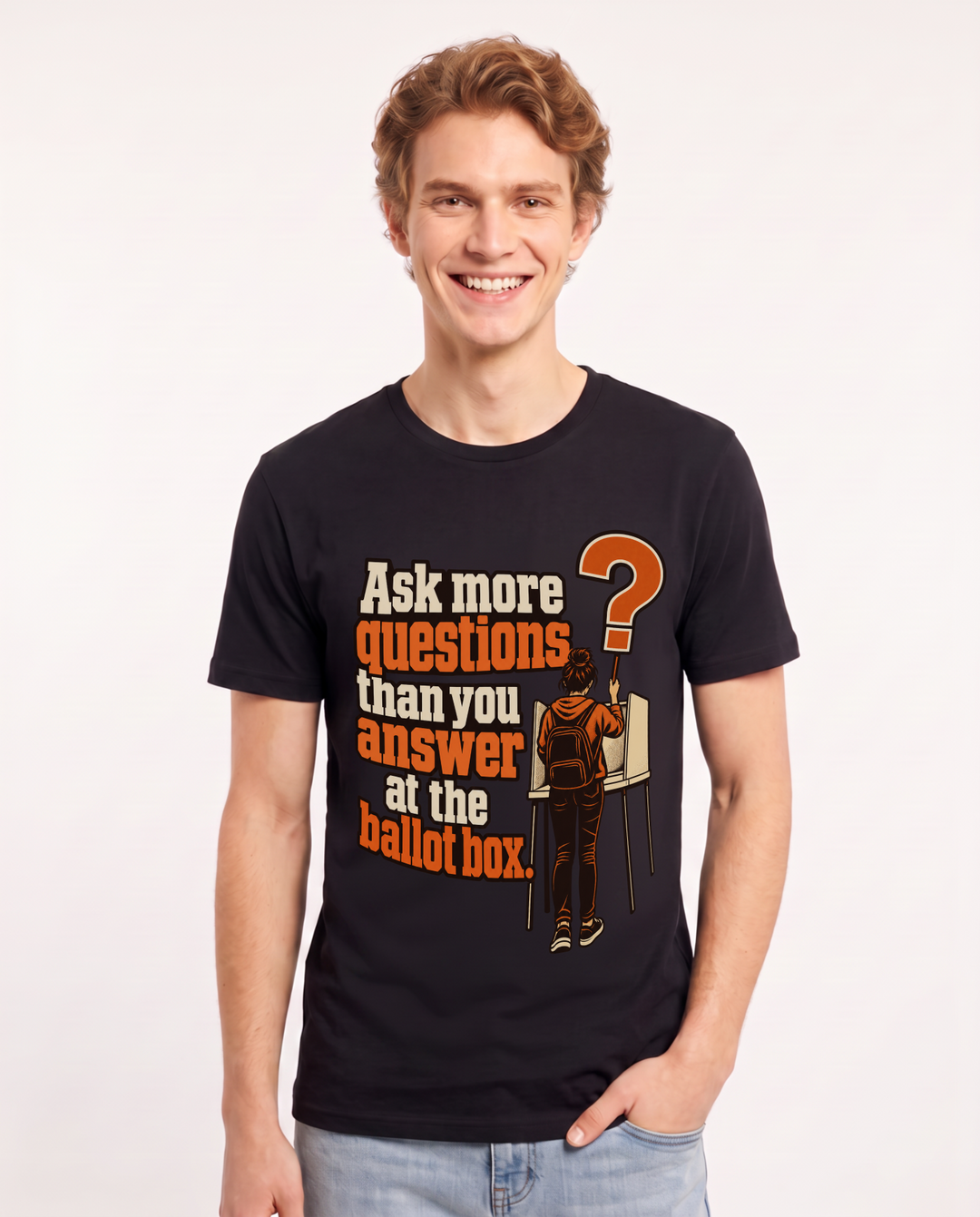 Political Statement Black T-Shirt for Men – Everyday Expression Graphic Tee product image 3