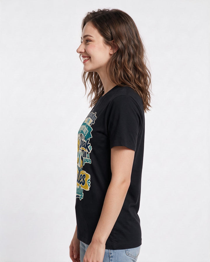 Grandparent Women's Black T-Shirt – Grandparenting is my opportunity to break all your rules kindly product image 2