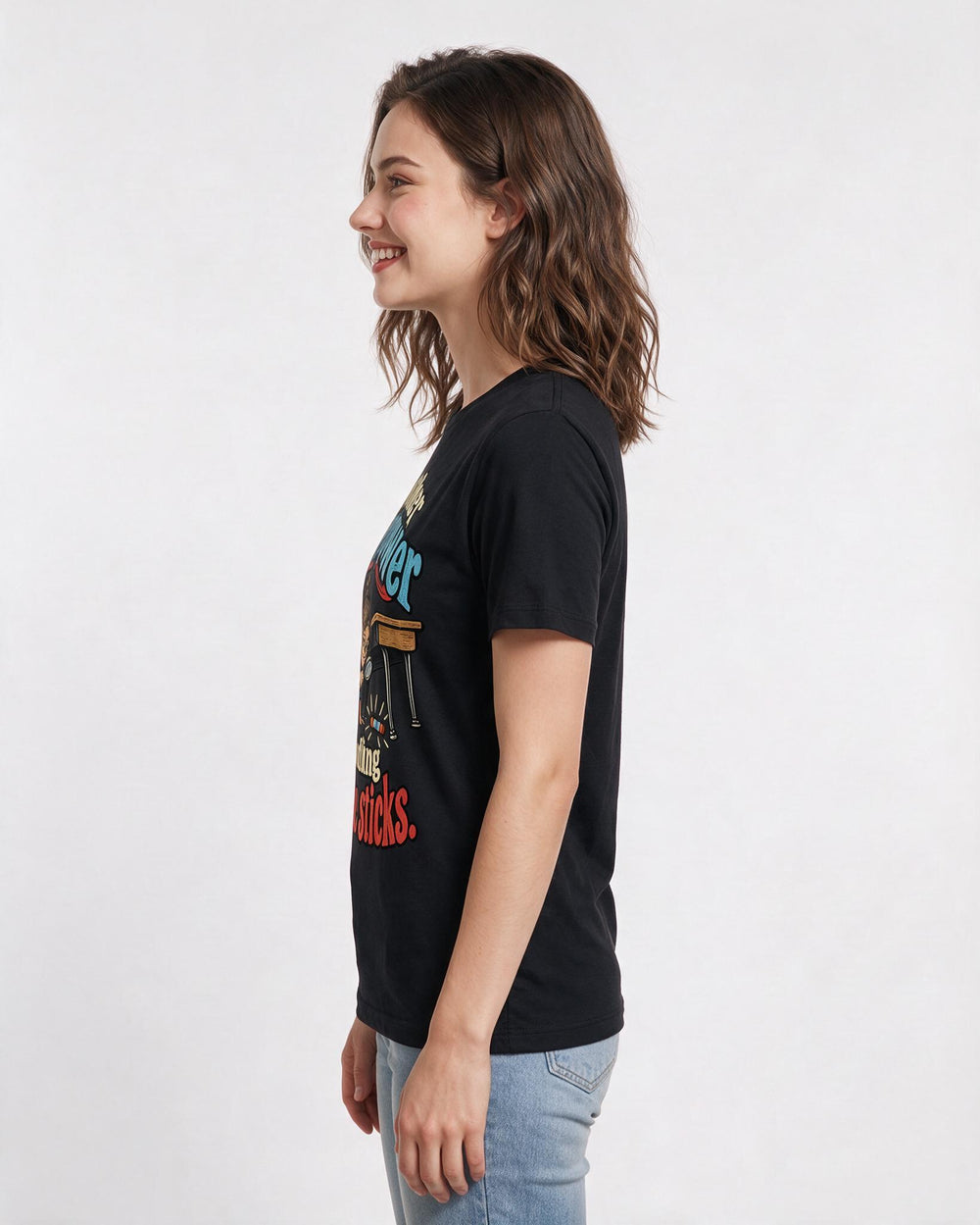 Teacher Black T-Shirt for Women – Everyday Expression Graphic Tee product image 2