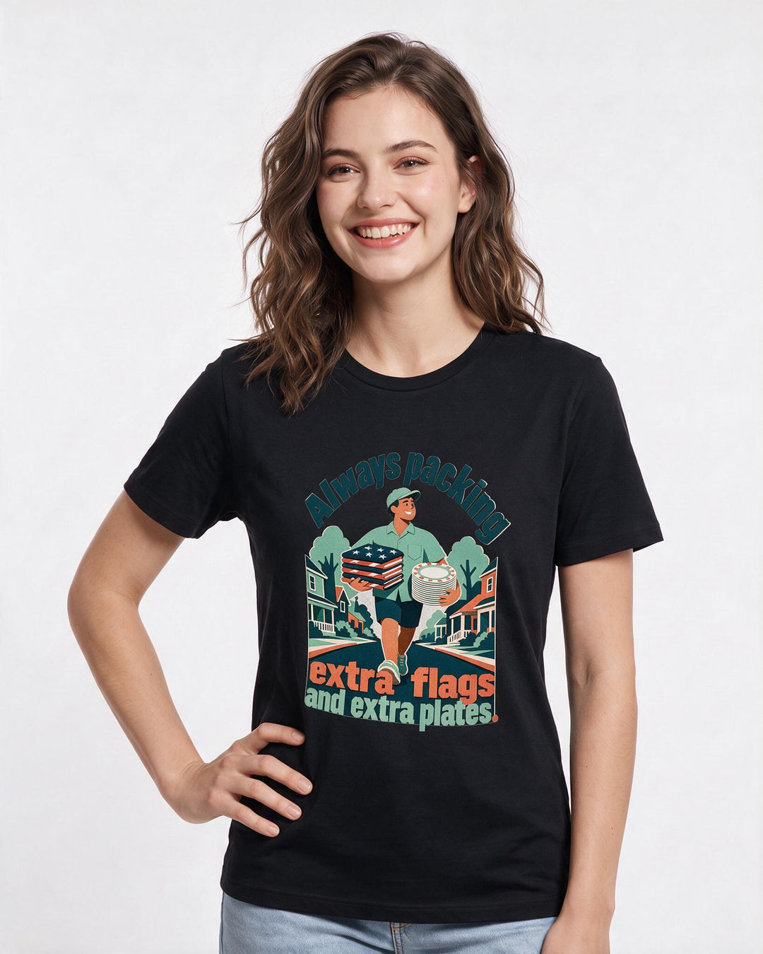 Patriotic Black T-Shirt for Women – Everyday Expression Graphic Tee product image 1
