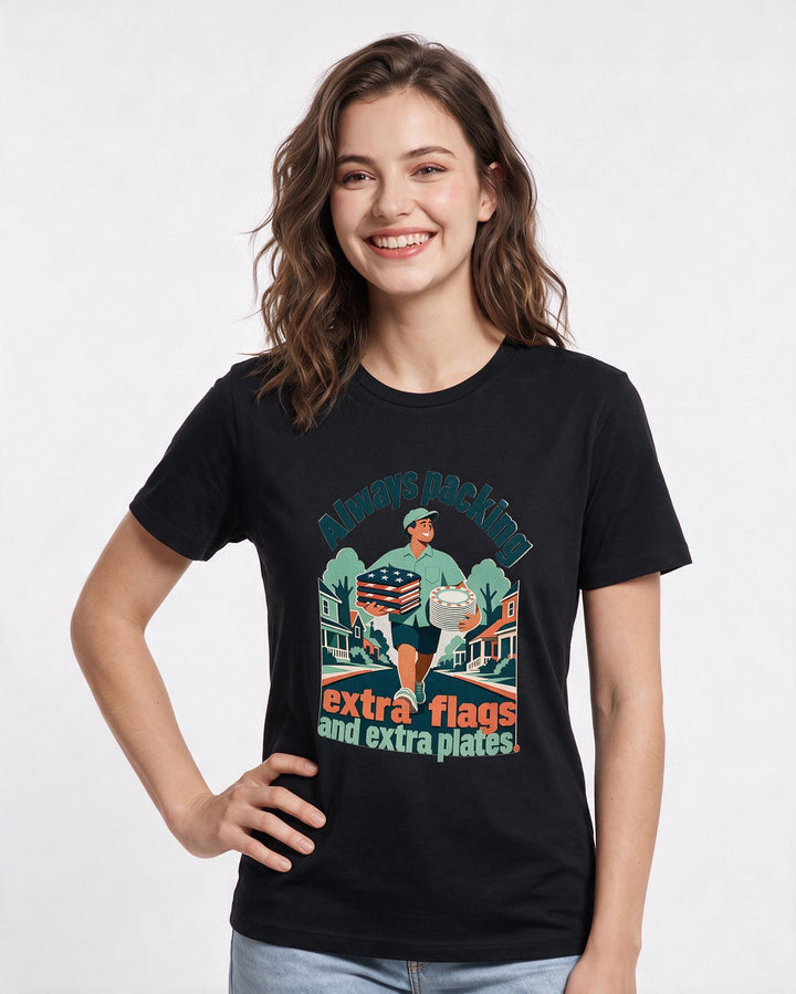 Patriotic Black T-Shirt for Women – Everyday Expression Graphic Tee product image 1