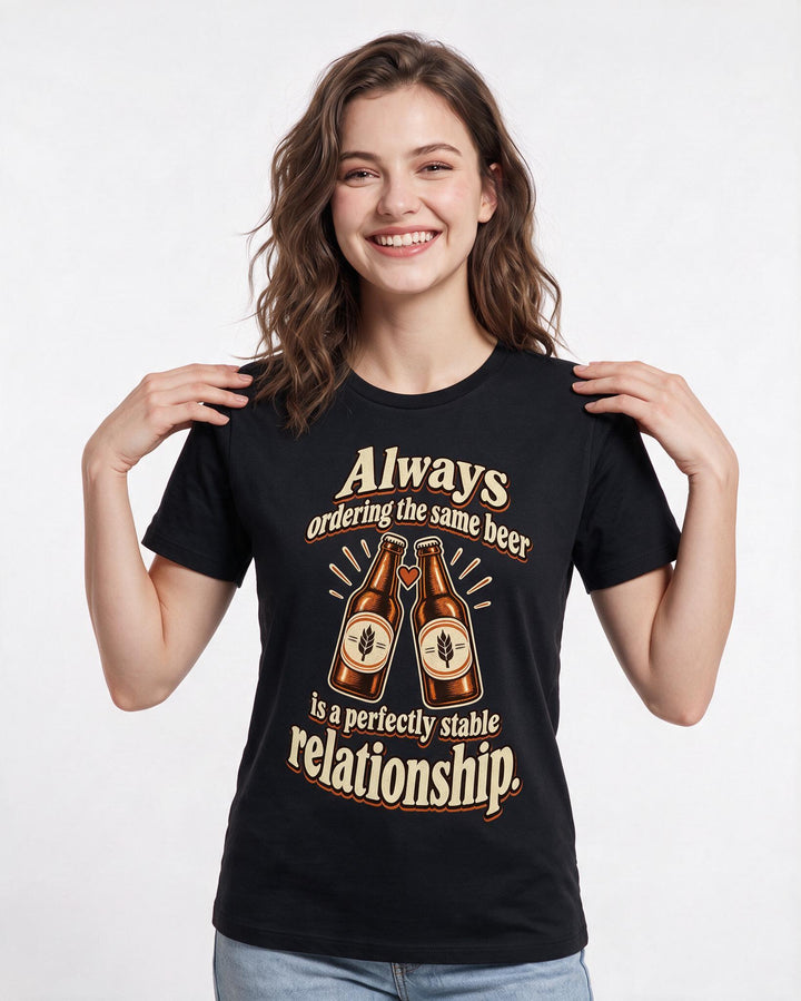 Beer Black T-Shirt for Women – Everyday Expression Graphic Tee product image 1