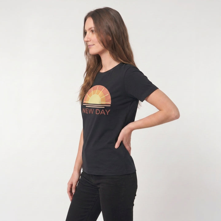 Fresh Start Vibes Black T-Shirt mockup 2