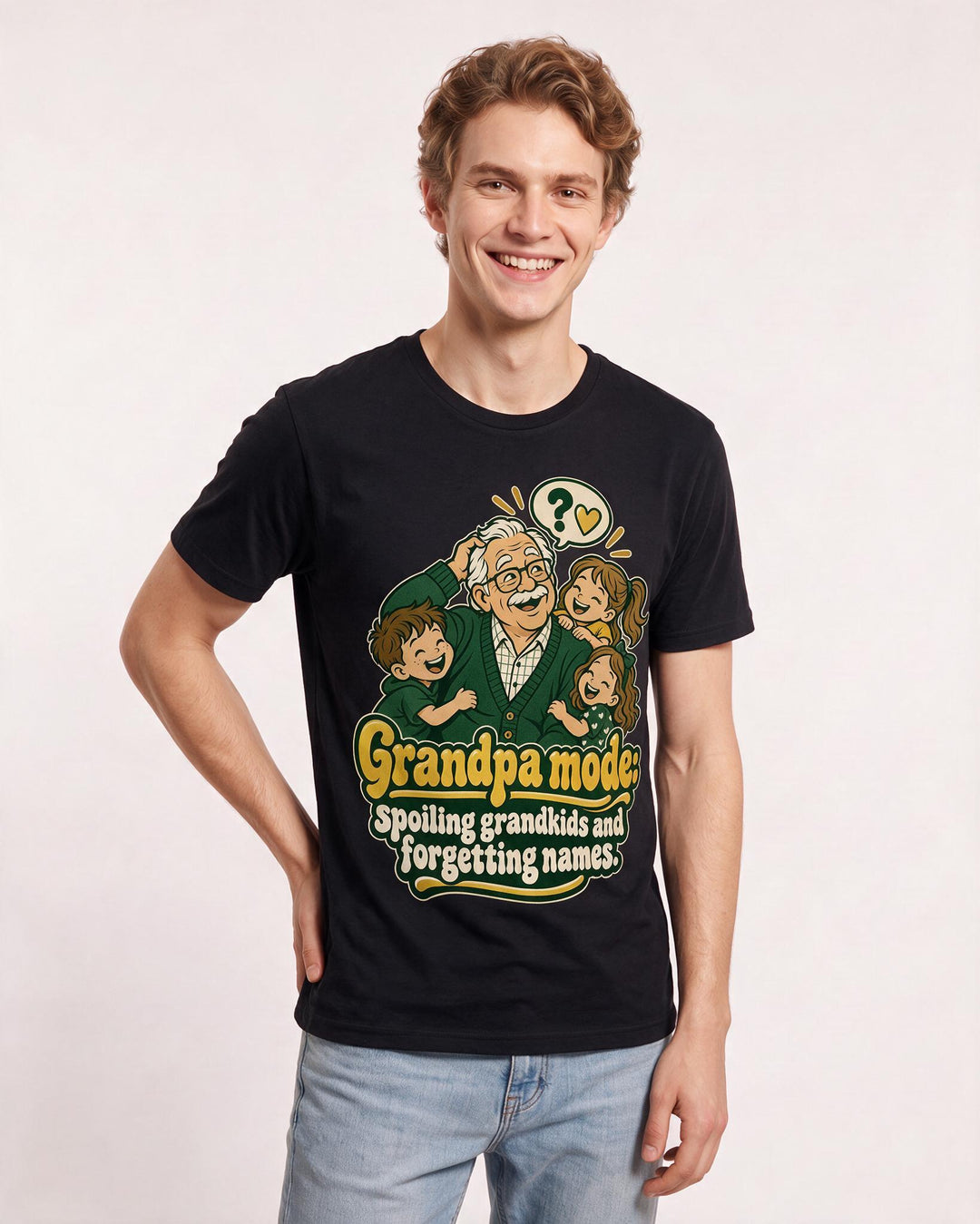 Grandparent Black T-Shirt for Men – Everyday Expression Graphic Tee product image 1