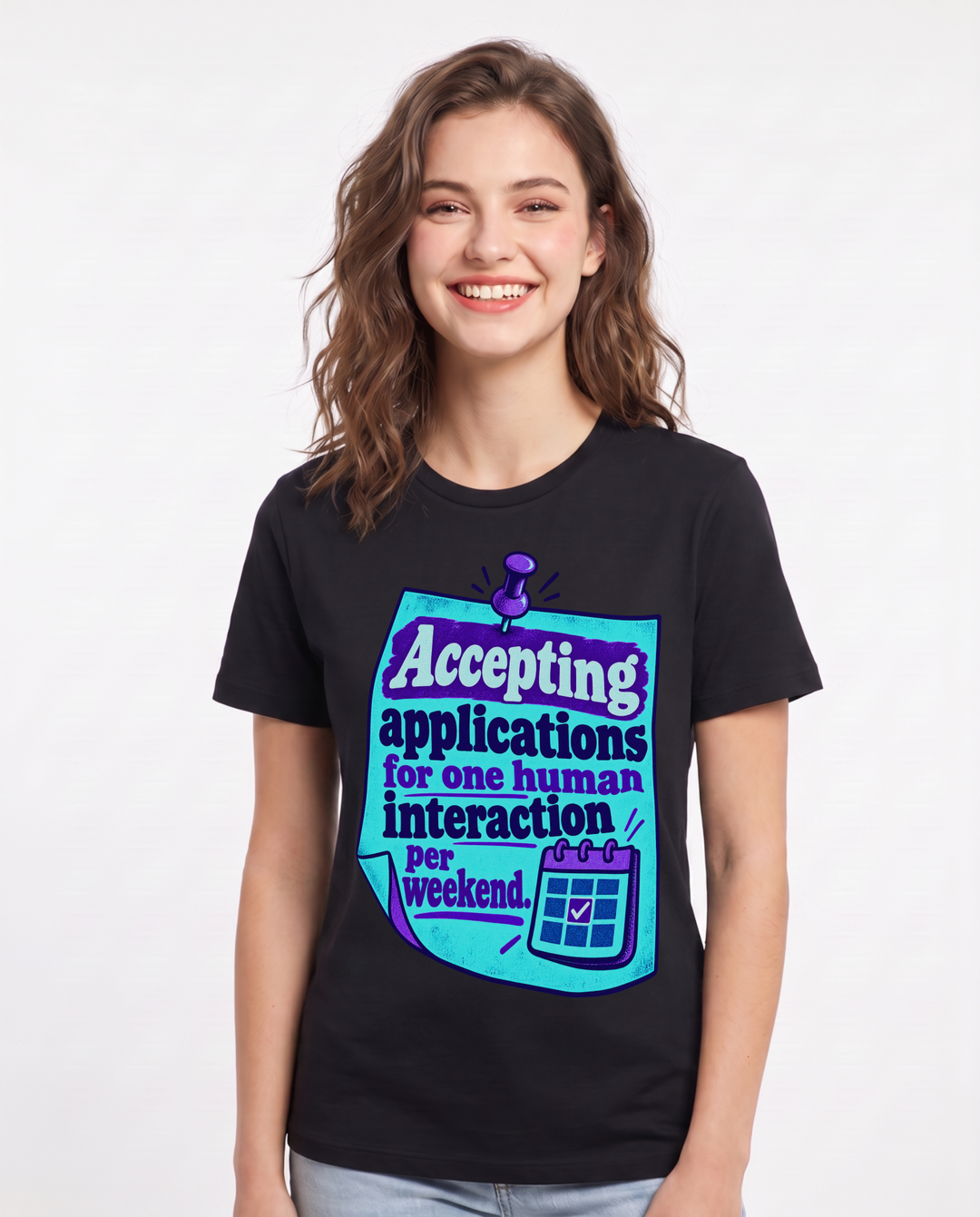 Meme Black T-Shirt for Women – Everyday Expression Graphic Tee product image 3