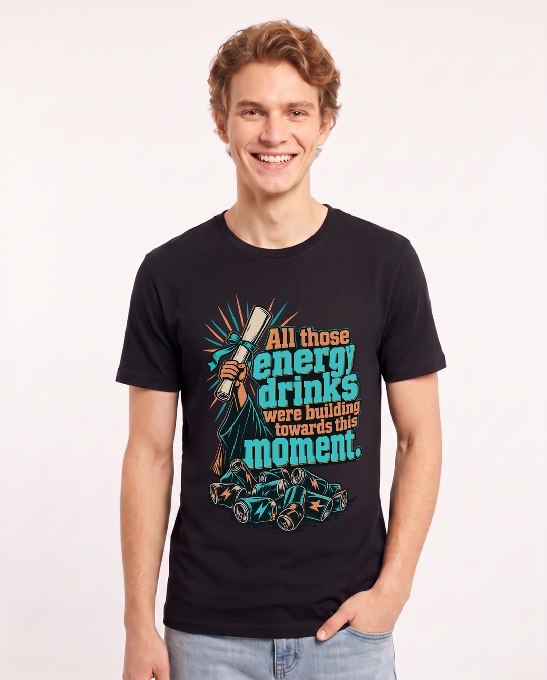 Graduation Black T-Shirt for Men – Everyday Expression Graphic Tee product image 3