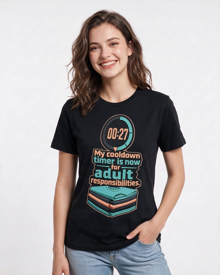 Gaming Black T-Shirt for Women – Game Night Graphic Tee product image 1