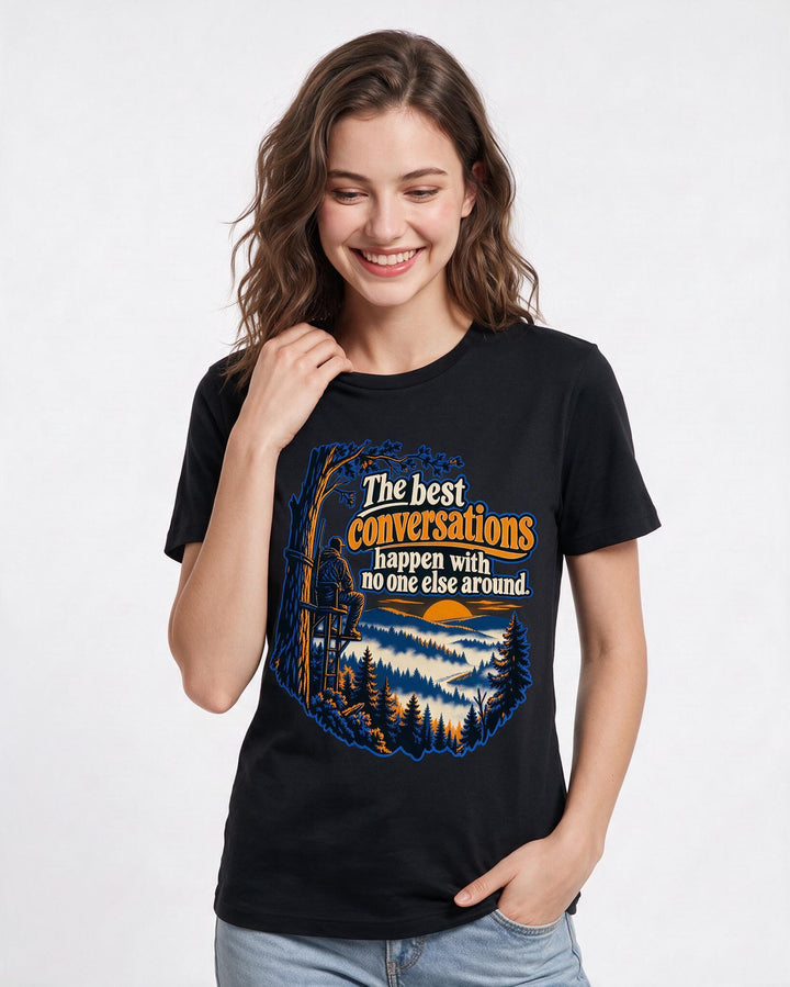 Hunting Black T-Shirt for Women – Everyday Expression Graphic Tee product image 1