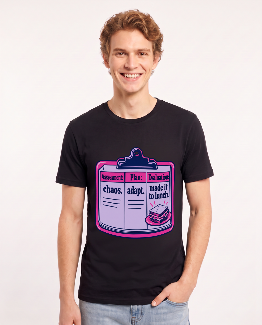 Nurse Black T-Shirt for Men – Nursing Life Graphic Tee product image 3