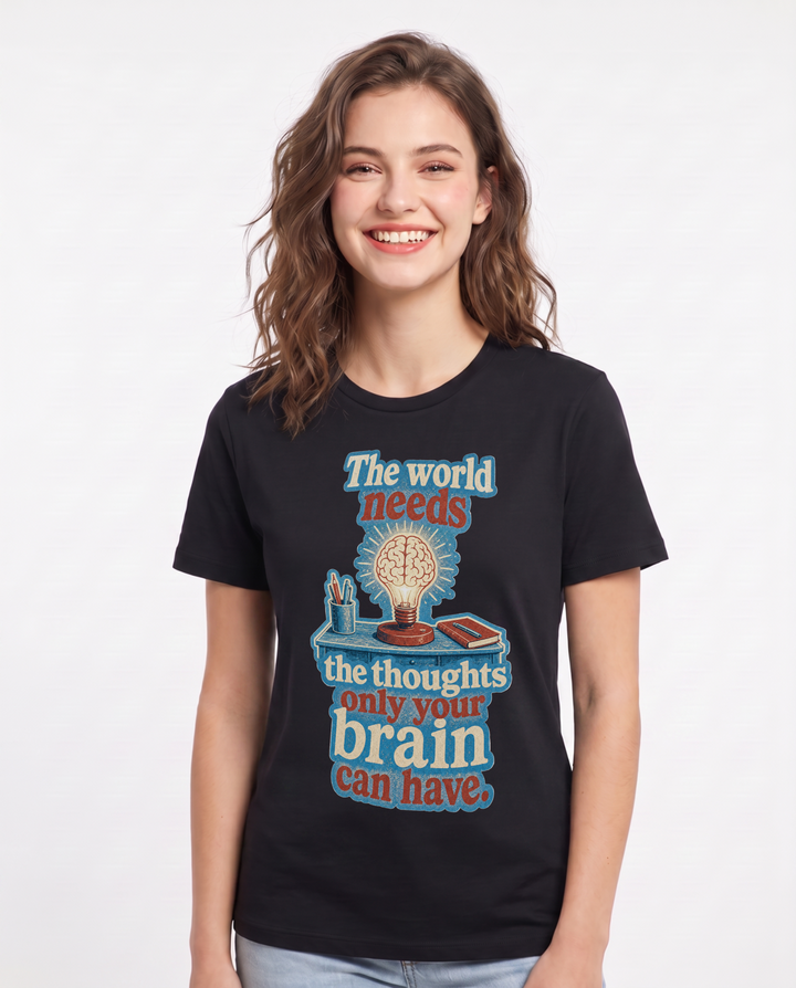 Neurodiversity Black T-Shirt for Women – Everyday Expression Graphic Tee product image 1