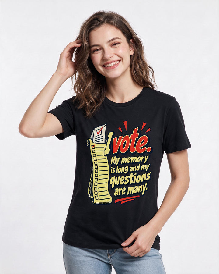 Political Statement Black T-Shirt for Women – Everyday Expression Graphic Tee product image 1